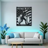 Personalized Female Softball Batter Vertical Flag Metal Wall Art