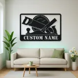 Cartel de metal personalizado de herramientas de carpintería