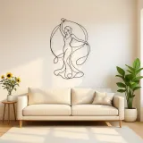Woman with Silk Ribbon Metal Wall Art | Feminine Figure Wall Decor