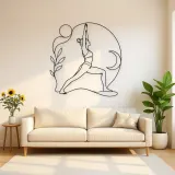 Warrior One Strength Metal Wall Art | Yoga and Meditation Wall Decor
