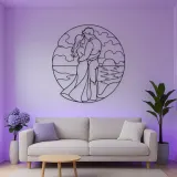 Sunset Hug Couple Metal Wall Art | Romantic Couple Decor