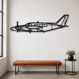 Silhouette d'avion PA-31T Cheyenne en métal, Décoration murale en métal, Décor aéronautique, Décor d'aviation