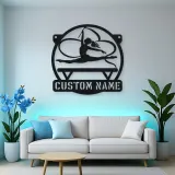 Personalized Rhythmic Gymnast Metal Wall Art with Ribbon