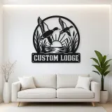 Personalized Flying Ducks Metal Wall Art for Hunting Lodge