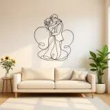 Nose Touch Couple Metal Wall Art | Romantic Couple Decor