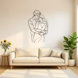 Back Hug Lovers Metal Wall Art | Romantic Couple Decor