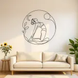 Kamelpose Offenes Herz Metall-Wandkunst | Yoga und Meditations Wanddeko