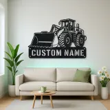 Personalized Heavy Wheel Loader Oversized Bucket Metal Wall Art