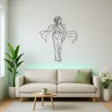 Dramatic Scarf Model Metal Wall Art | Fashion Figure Wall Decor