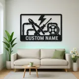 Personalized Electrician Tools Metal Wall Art