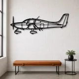Silhouette d'avion SR22 en métal, Décoration murale en métal, Décor aéronautique, Décor d'aviation