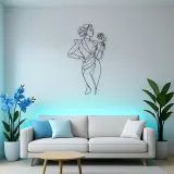 Fashion Muse with Rose Metal Wall Art | Botanical Woman Wall Decor