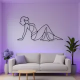 Reclining Side Silhouette Metal Wall Art | Feminine Figure Wall Decor