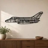 Silhouette d'avion F4D Skyray en métal, Décoration murale en métal, Décor aéronautique, Décor d'aviation