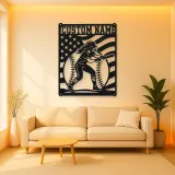 Personalized Female Softball Batter Vertical Flag Metal Wall Art