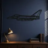 Silhouette en métal d'avion Eurofighter Typhoon, décoration murale en métal, décoration aéronautique, décoration d'aviation