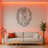 Muse in Flower Frame Metal Wall Art | Botanical Woman Wall Decor