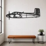 Insegna in metallo silhouette aereo D50 Twin Bonanza, Silhouette aereo in metallo, Decorazione parete aviatore, Decorazione aviazione