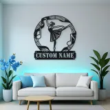 Personalized Ballerina Metal Wall Art with Musical Notes