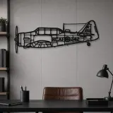 Silhouette d'avion Harvard en métal, Décoration murale aéronautique