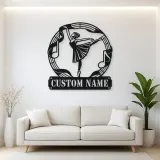 Personalized Ballerina Metal Wall Art with Musical Notes