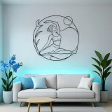 Sugarcane Pose Metal Wall Art | Yoga and Meditation Wall Decor