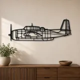 Silhouette d'avion TBM-3N Avenger en métal, Décoration murale en métal, Décor aéronautique, Décor d'aviation
