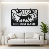 Personalized Retriever Duck Hunting Metal Wall Art