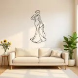 Standing Drape Twist Metal Wall Art | Feminine Figure Wall Decor