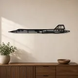 Silhouette in Metallo dell'Aereo SR71 BlackBird, Insegna in Metallo, Decorazione da Parete Aeronautica, Decorazione per Aviatori
