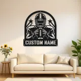 Personalized Football Player Rising Stars Metal Wall Art