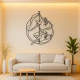 Pole Acrobatics Silhouette Metal Wall Art | Aerial Dance Wall Decor