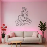 Woman with Pearl Metal Wall Art | Feminine Figure Wall Decor