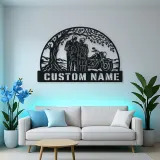 Personalized Grandparents Grandchildren Motorcycle Metal Wall Art