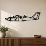 Silhouette en métal d'avion PA-44 Seminole, Décoration murale en métal, Décor aéronautique, Cadeau pour aviateur