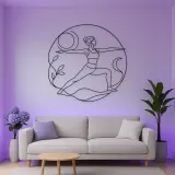 Peaceful Warrior Curve Metal Wall Art | Yoga and Meditation Wall Decor