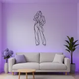 Fitted Jumpsuit Model Metal Wall Art | Fashion Figure Wall Decor