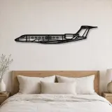 Silhouette en métal d'avion G650, décoration murale en métal, décoration aéronautique, décoration d'aviation