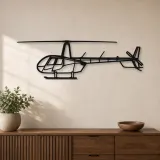 Silhouette de l'avion R44 Raven II en métal, décoration murale en métal, décoration aéronautique, décoration d'aviateur