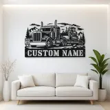 Personalized Heavy Haul Truck and Bulldozer Metal Wall Art