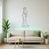 Graceful over Shoulder Metal Wall Art | Fashion Figure Wall Decor