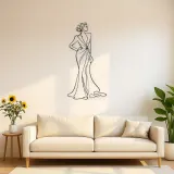 Décoration murale en métal "Profil de robe de soirée" | Décor mural figure de mode