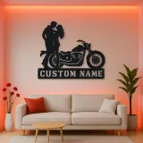 Personalized Chopper Romance Metal Wall Art with Heart