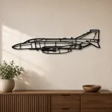 Silhouette de l'avion RAF F-4K Phantom en métal, décoration murale en métal, décoration aéronautique, décoration d'aviateur