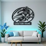 Personalized Number 15 Running Back Stars Metal Wall Art