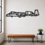 Silhouette d'avion en métal A-10 Thunderbolt 2, Décoration murale aéronautique