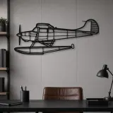 Silhouette d'avion en métal 170B Float, Décoration murale en métal, Décor aéronautique, Décorateur aviateur