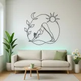 Downward Dog Line Metal Wall Art | Yoga and Meditation Wall Decor