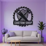 Personalized Woodworker Tools Metal Wall Art with Saw Blade