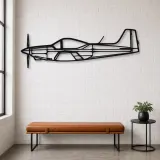 Silhouette en métal d'avion Falco F8L, décoration murale en métal, décoration aéronautique, cadeau pour aviateurs